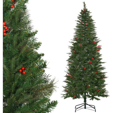 YITAHOME Sapin De Noël Artificiel 140 Cm Avec LED Blanc Chaud - Sapin Fin Pré-éclairé 358 Branches