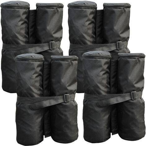 Lot 4 sacs de lestage de fixation pour tonnelle parasol pavillon volume max. 15kg noir