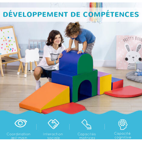 HOMCOM - Blocs de construction en mousse - PU - 170x130x40cm - Multicolore