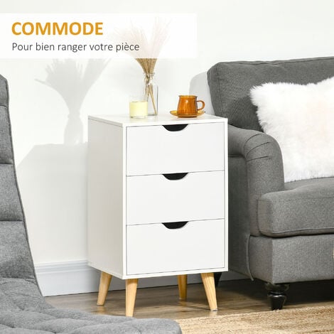HOMCOM Commode 5 tiroirs design scandinave meuble de rangement