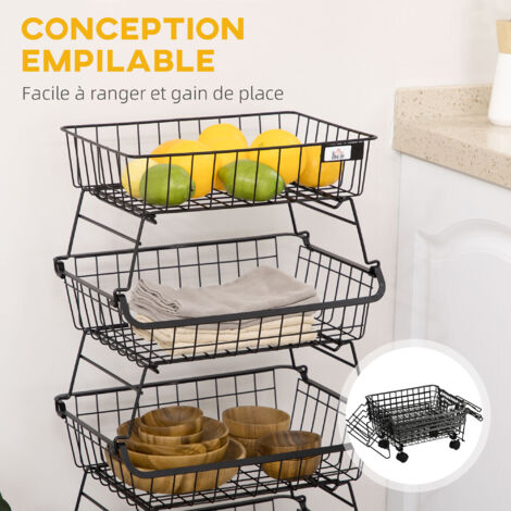 PERFNIQUE Lot De 2 Corbeilles à Fruits à Suspendre - Paniers De Cuisine