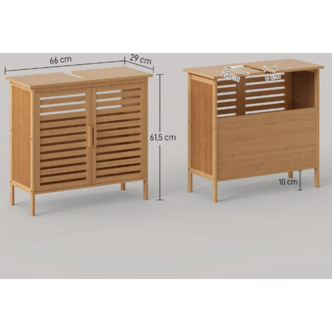 kleankin Meuble Colonne de Salle de Bain avec 3 étagères et Placard