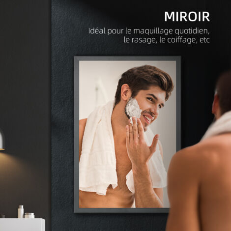 Armoire Salle De Bain Avec Miroir - Rangement Étagère En Acier Inoxydable 60x12x55 Cm - Design Moderne