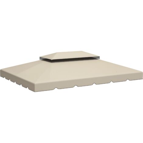 Toile de rechange pour pavillon tonnelle tente 3,90L x 2,90l m polyester haute densité 170 g/m² beige