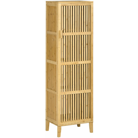 Homcom – Buffet en bambou verni 4 niveaux – 3 étagères 37x26,5 cm – Charge max 30 kg – Pour espaces intérieurs variés (1/5)