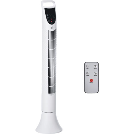Ventilateur colonne tour oscillant silencieux 40 W télécommande panneau contrôle tactile 3 vitesses H.91,5 cm blanc