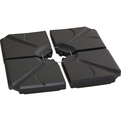 Pied de parasol lot de 4 dalles de lestage pour parasol déporté dim. tot. 103L x 103l x 8H cm HDPE texturé noir