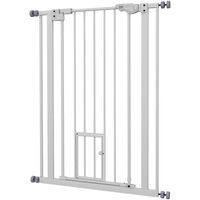 Pawhut – Barrière de sécurité animaux 74-80 cm – Double verrouillage – Ouverture double sens – Acier et plastique – Installation sans perçage