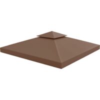 Outsunny – Toit de tonnelle 3x3m en polyester 180 g/m² – Toile imperméable marron pour pavillons – Protection contre le soleil