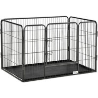 Pawhut – Enclos pour chien 4 panneaux en acier grillagé – Dimensions 109x74x71cm – Porte verrouillable – Intérieur et extérieur