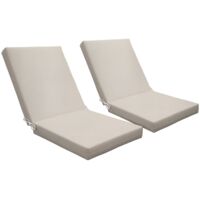 Outsunny – Lot de 2 coussins d'extérieur 112x51cm – Rembourrage 8cm – Revêtement polyester hydrofuge – Fixation par attaches