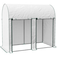 Outsunny – Serre à tomates 200x100x178cm – Bâche en polyéthylène 140 g/m² anti-UV – 2 portes zippées – Acier renforcé pour jardinage professionnel