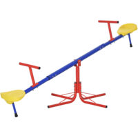 Outsunny – Balançoire à bascule rotative 360° – Métal robuste avec guidon – Dimensions 184x76x71cm – Pour enfants 3-8 ans – Multicolore
