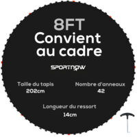 SPORTNOW - Tapis de rechange pour trampoline - PP - 202x202cm - Noir