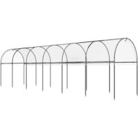 Outsunny – Serre tunnel 600x123x171cm – Bâche translucide en plastique – Châssis en acier thermo-laqué – Montage rapide