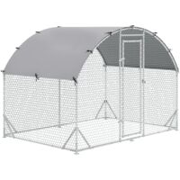 Pawhut – Enclos poulailler 4 à 6 poules – Acier galvanisé – Dimensions 2,8m x 1,9m x 1,97m – Toit anti-UV et pluie – Compatible avec cages en bois