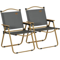 Outsunny – Chaise de camping pliable en tissu Oxford – Dimensions 54x59x78cm – Charge max. 130kg – Accoudoirs confortables