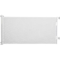 Barrière Rétractable Pour Animaux Pawhut - 1,15m X 0,83m - Blanc | Sécurité Escaliers