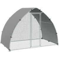 Pawhut – Enclos poulailler 5,75 m² pour 4 à 6 poules – Acier galvanisé – Toit anti-UV – Dimensions 3,04L x 1,9l x 2,2H m – Porte verrouillable