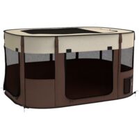 Pawhut – Parc pour animaux de compagnie pliable – 3 portes zippées – tissu Oxford – dimensions 114L x 89l x 59H cm – pour petits animaux