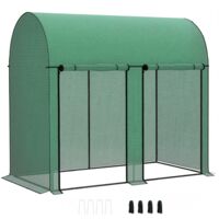 Serre de jardin 2 m² serre à tomates 2 portes acier PE vert