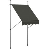 Outsunny – Store banne rétractable 150L x 120l cm – Inclinaison réglable – Tissu polyester 180 g/m² anti-UV30+ – Bras en aluminium robuste – Gris foncé