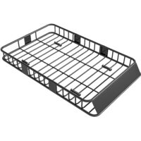 Homcom – Porte-bagages de toit pour voiture – Métal réglable 109 à 162L cm – Charge max 100kg – Installation rapide avec clips de fixation