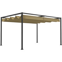 Outsunny – Pergola coulissante rétractable 3 x 2 m – Structure métal époxy anticorrosion – Toile polyester 180 g/m² anti-UV – Kaki