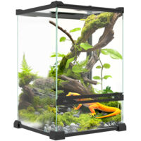 Pawhut – Terrarium en verre 12L pour reptiles – Couvercle en maille métallique – Aération optimale – Compatible tapis chauffant