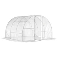 Outsunny – Serre tunnel 9 m² – Dimensions 295L x 295l x 195H cm – Acier galvanisé 25 mm – Bâche anti-UV 150 g/m² – Porte à charnière - PE 150 G