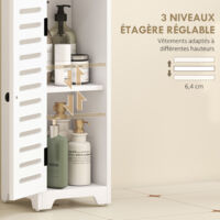 Mondeer Meuble Salle De Bain Armoire 4 Tiroirs + Porte - Blanc 56x30x82 Cm