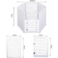 Luxe parc enclos modulable pour chien 6 panneaux + 1 porte verrouillable plastique PP blanc
