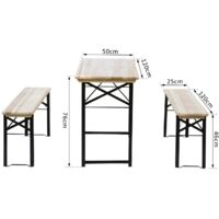 Table de pique-nique et camping pliante en aluminium 52cm / 50cm Noir