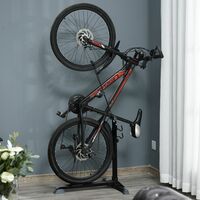 HOMCOM Râtelier vélo range vélo avec fixations hauteur réglable dim. 66L x 56I x 63-77,5H cm métal PP noir