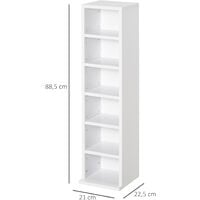 Lot de 2 étagères colonnes armoire de rangement CD 6 + 6 compartiments blanc dim. 21L x 22,5l x 88,5H cm