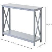 Console style table de drapier néo-rétro étagère dim. 100L x 30l x 80,5H cm MDF gris - Gris