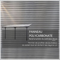 Pergola rigide alu. polycarbonate dim. 4,35L x 3l x 2,7H m pavillon de jardin adossable gris - Gris