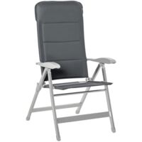 Outsunny – Chaise de jardin pliante aluminium – Dossier inclinable multipositions – Revêtement déperlant Oxford – Dimensions 75x61,5x115cm – Gris foncé