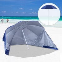Parasol abri solaire contemporain protection UPF 50+ sac transport fourni bleu marine - Bleu