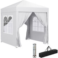 Outsunny – Tonnelle de jardin pop-up 2x2m – Toile polyester Oxford 210D – Cadre acier époxy anticorrosion – Hauteur réglable – 4 parois amovibles