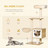 Hamac Suspendu Pour Chat En Peluche - 40,5x32 Cm, Beige, Doux, à Accrocher Sur Un Arbre à Chat Ou Une Fenêtre