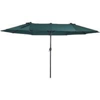 Parasol de jardin XXL parasol grande taille 4,6L x 2,7l x 2,4H m ouverture fermeture manivelle acier polyester haute densité vert
