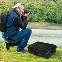 Valise antichoc - mallette d'extérieur appareil photo - mousse prédécoupée - étui rigide étanche appareil photo - PP noir