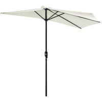 Outsunny – Parasol balcon inclinable 5 baleines – Structure en acier thermolaqué – Toile en polyester crème – Dimensions 269x138x236cm