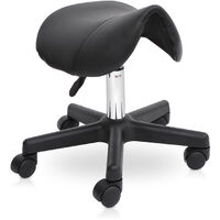 HOMCOM Tabouret de massage tabouret selle ergonomique pivotant 360° hauteur réglable revêtement synthétique noir