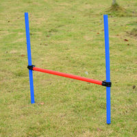 Agility sport pour chiens équipement complet obstacles et entrainement 11 pièces avec sac de transport acier rouge et bleu