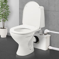 HOMCOM Broyeur sanitaire WC pompe de relevage 700 W silencieux compact 4 colliers serrage + 4 embouts blanc