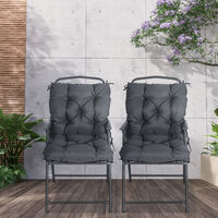 Lot de 2 coussins matelas assise dossier 2 en 1 pour chaise fauteuil grand confort 98L x 50l x 8H cm gris - Gris