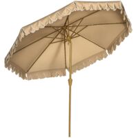 Outsunny – Parasol inclinable rond Ø 264 cm – Toile polyester haute densité – Mât acier 2 parties – Protection optimale contre le soleil – Kaki