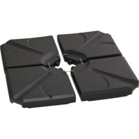 Outsunny – Pied de parasol lesté carré 103x103x8.3cm – HDPE noir – Remplissage eau/sable jusqu'à 72kg – Pour parasols déportés